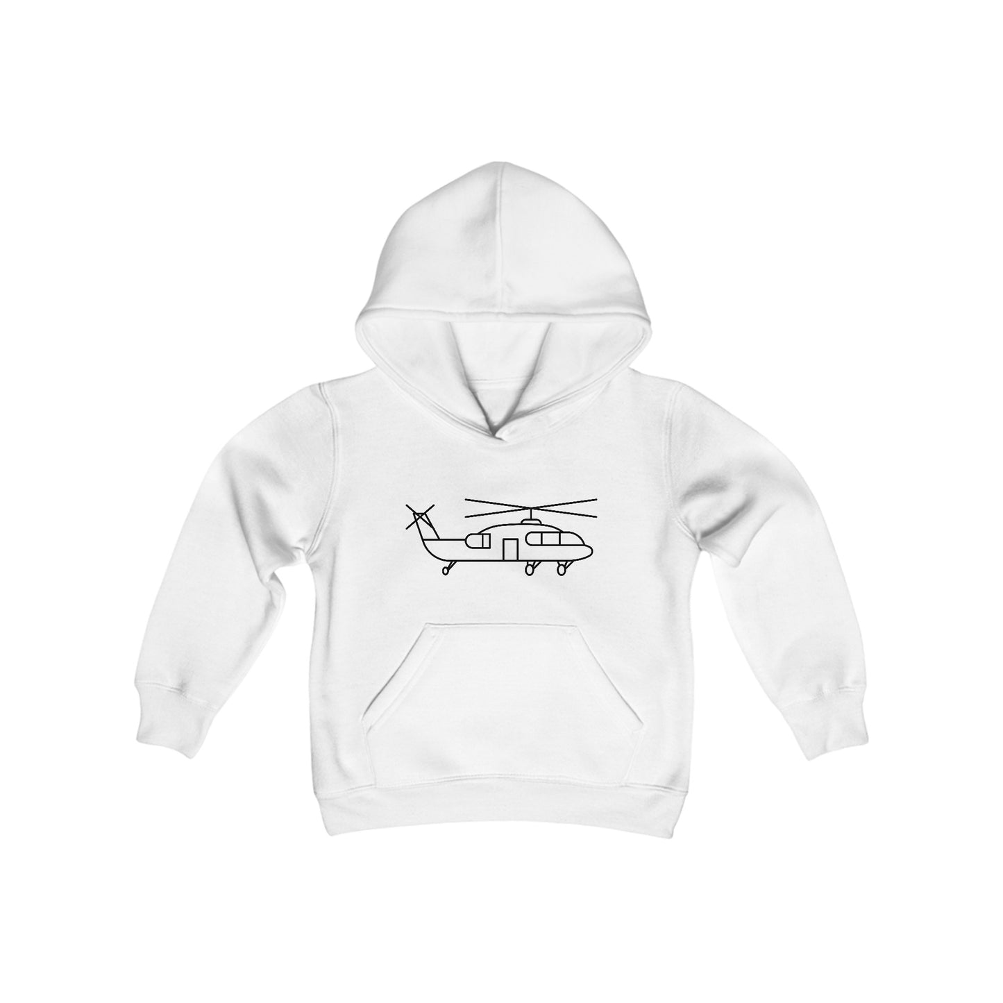 Flying Helicopter Print Kids Hoodie