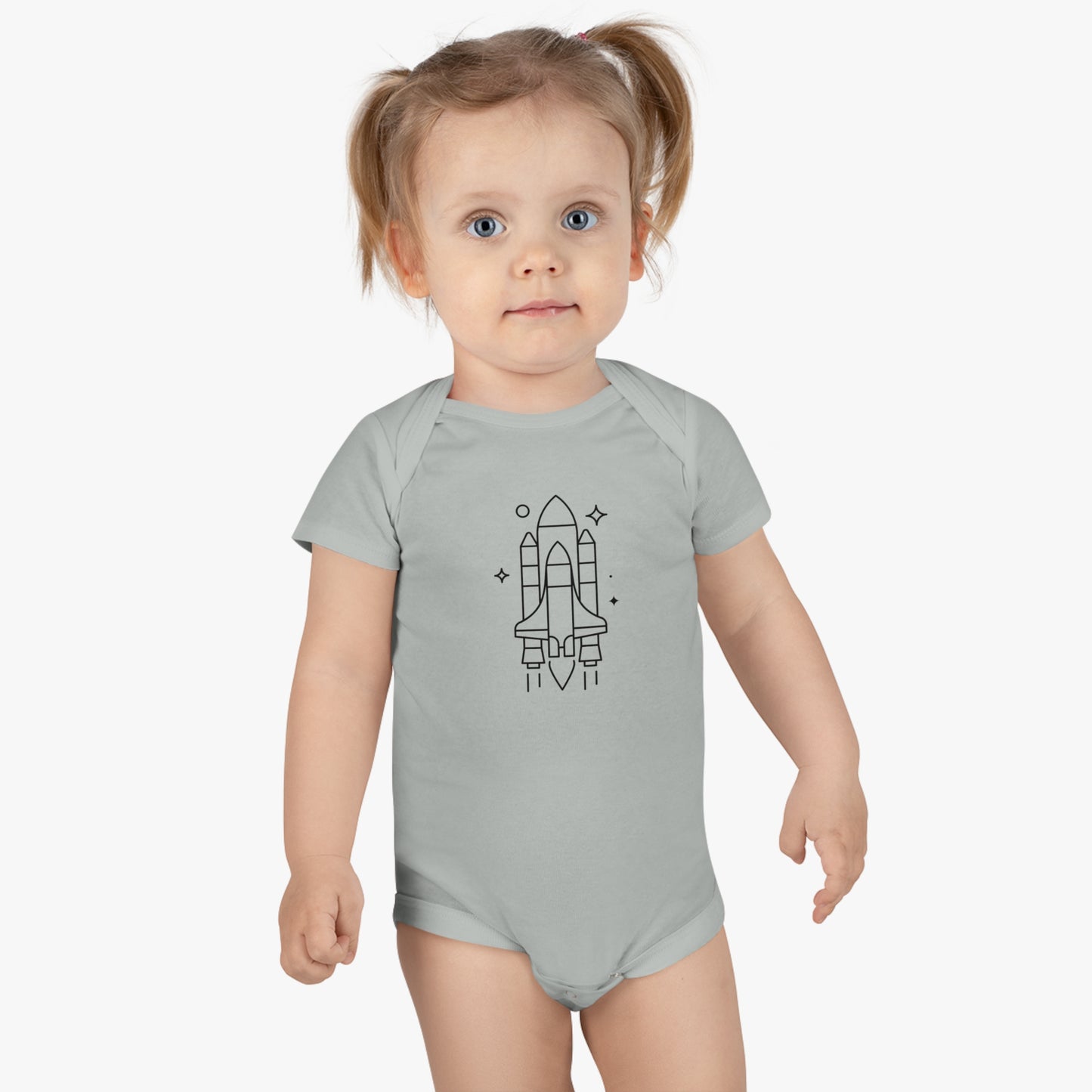 Rocket Ship Print Baby Onesies