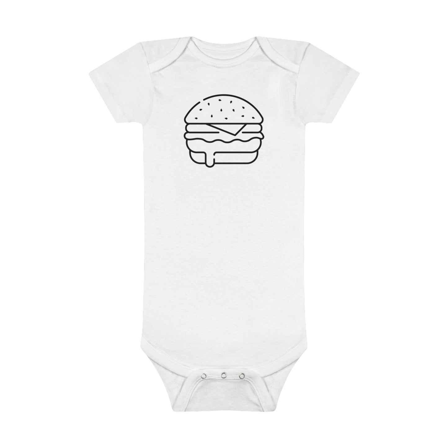 Yummy Burger Print Baby Onesies