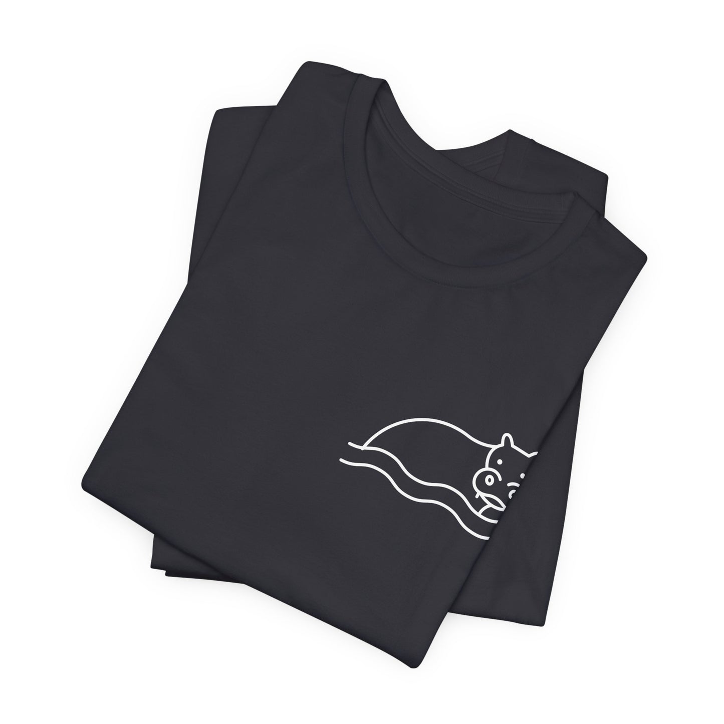 Hippo In Water Print Men & Women T-Shirt