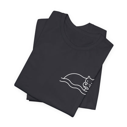 Hippo In Water Print Men & Women T-Shirt