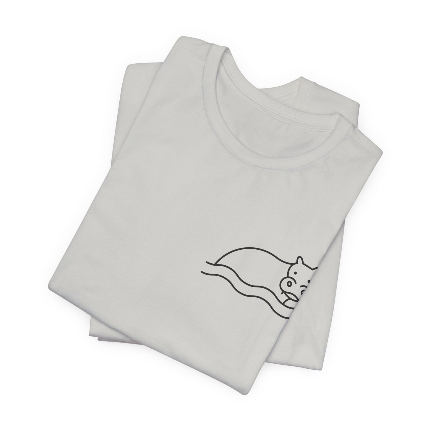 Hippo In Water Print Men & Women T-Shirt