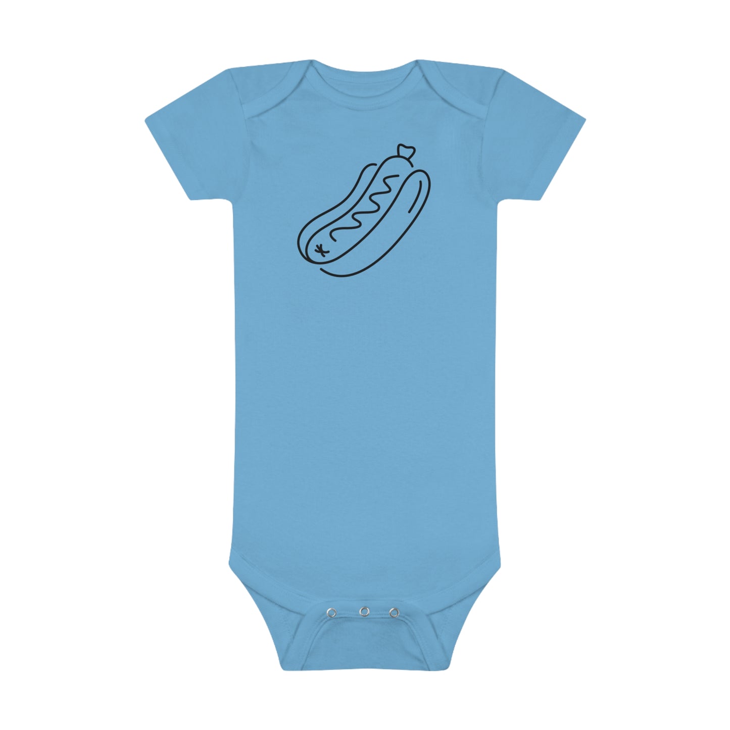 Tasty Hot Dog Print Baby Onesies
