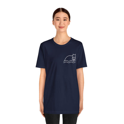 Hippo In Water Print Men & Women T-Shirt