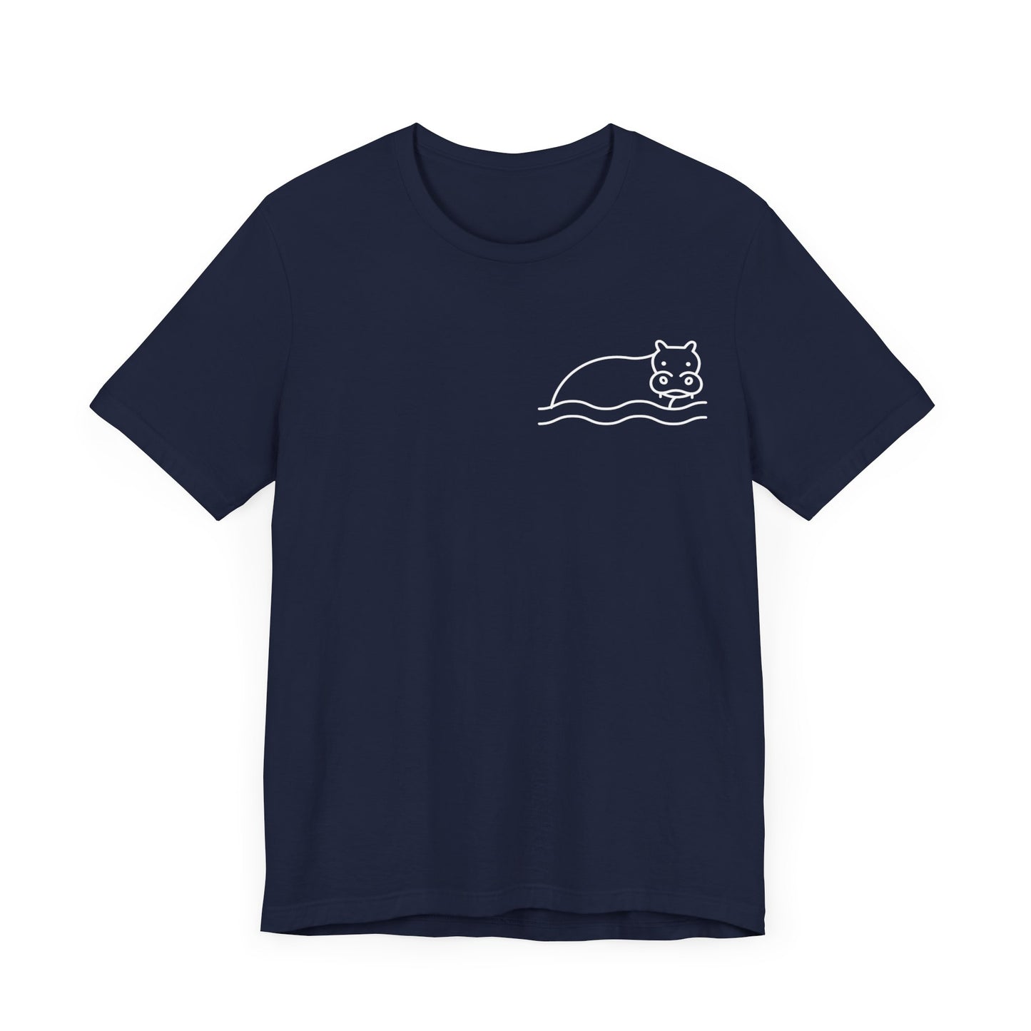 Hippo In Water Print Men & Women T-Shirt