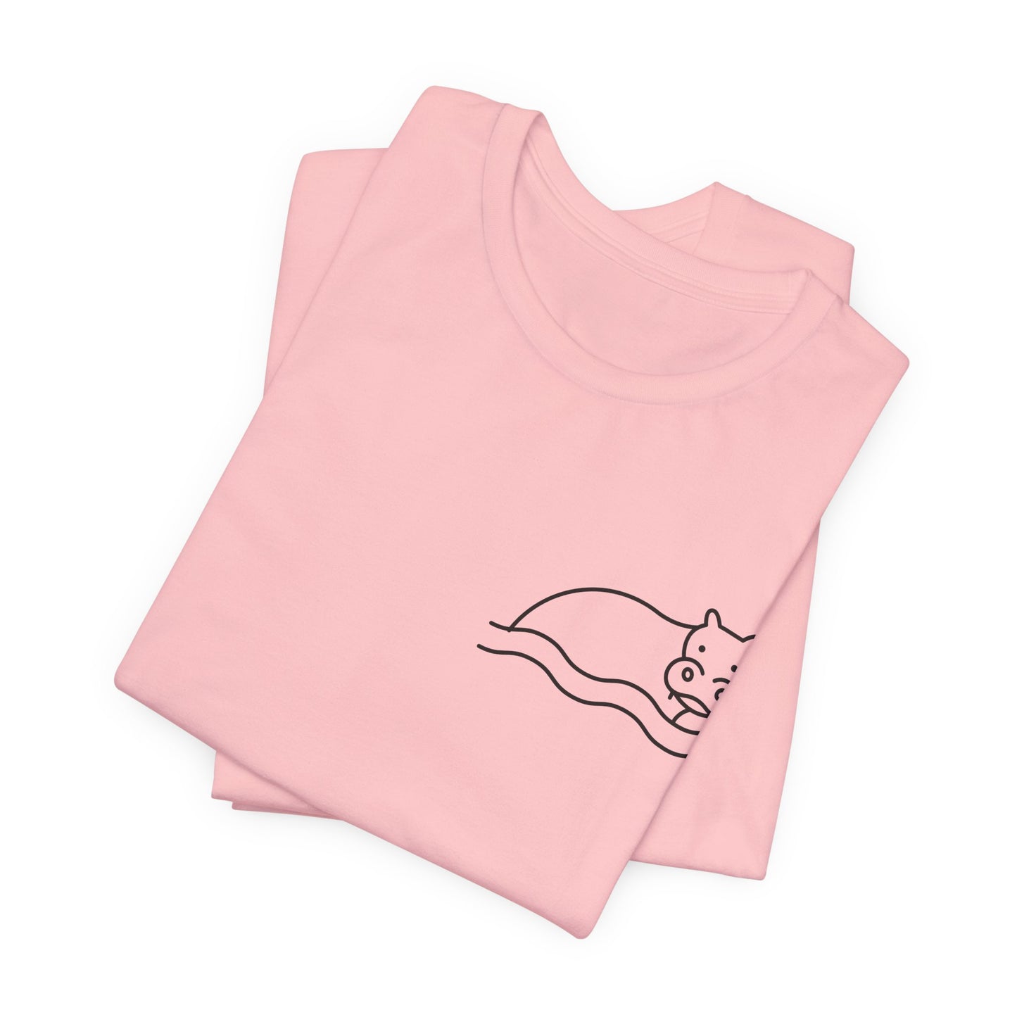 Hippo In Water Print Men & Women T-Shirt