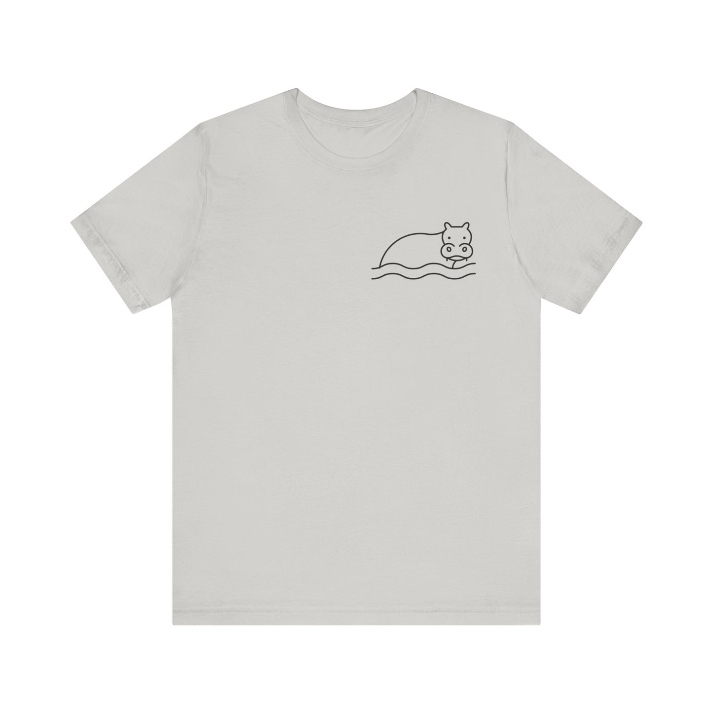 Hippo In Water Print Men & Women T-Shirt