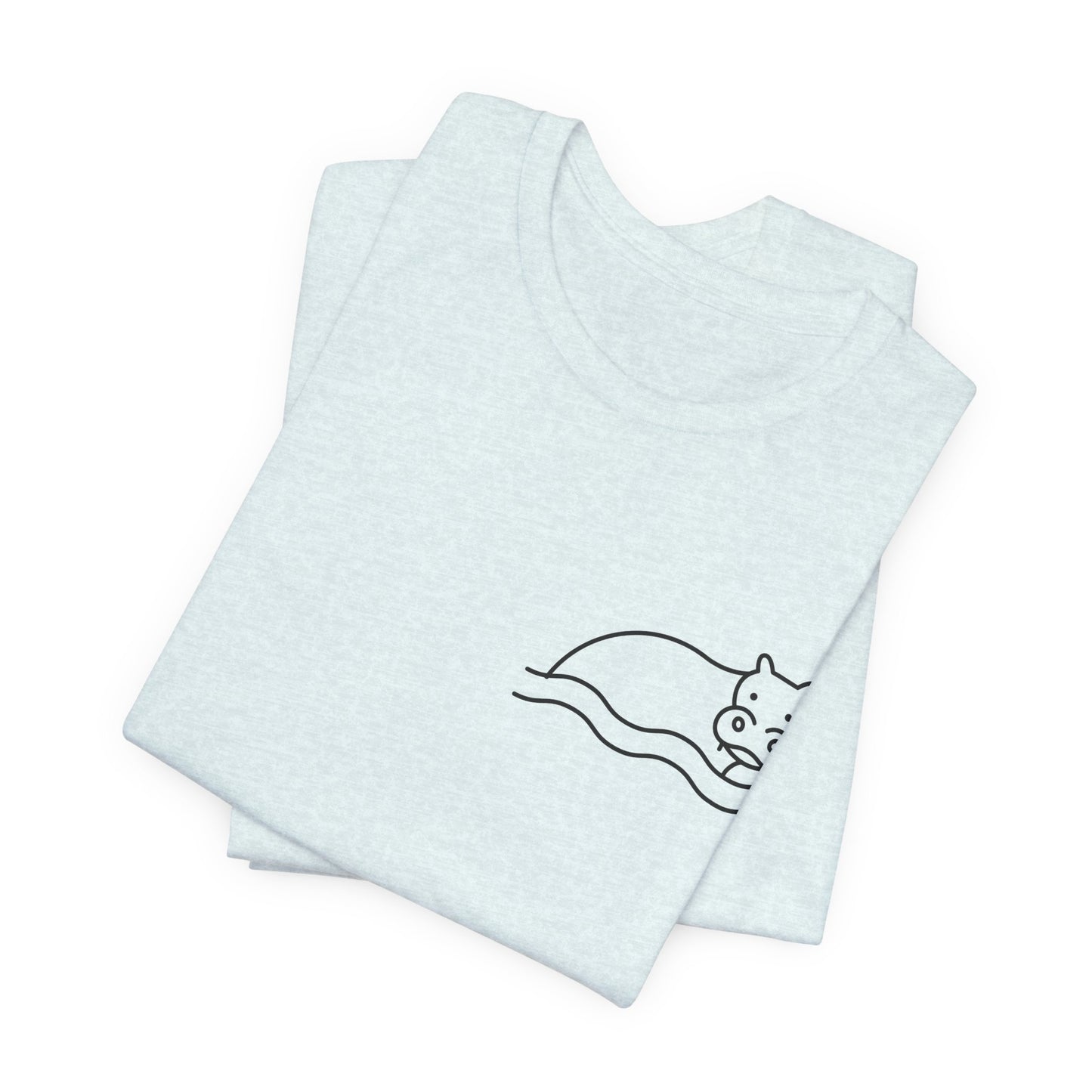 Hippo In Water Print Men & Women T-Shirt