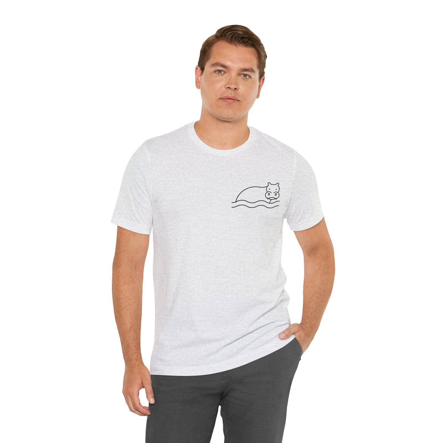 Hippo In Water Print Men & Women T-Shirt