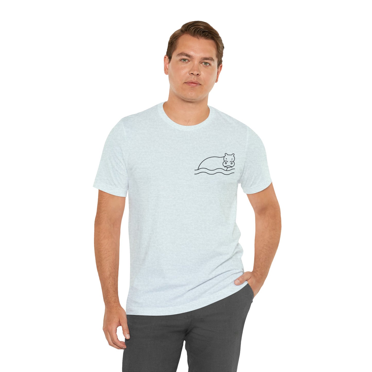 Hippo In Water Print Men & Women T-Shirt