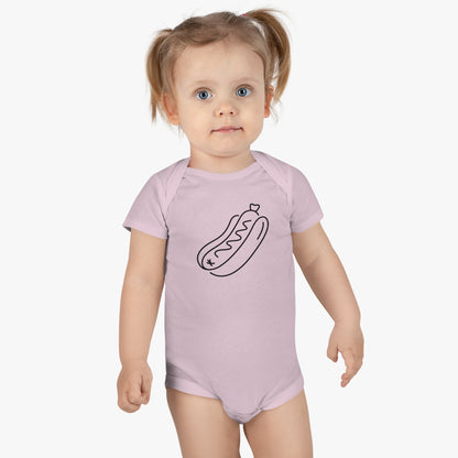 Tasty Hot Dog Print Baby Onesies