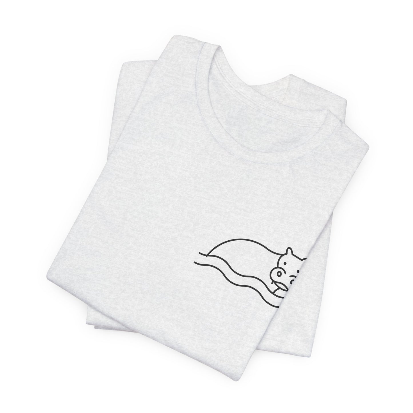 Hippo In Water Print Men & Women T-Shirt