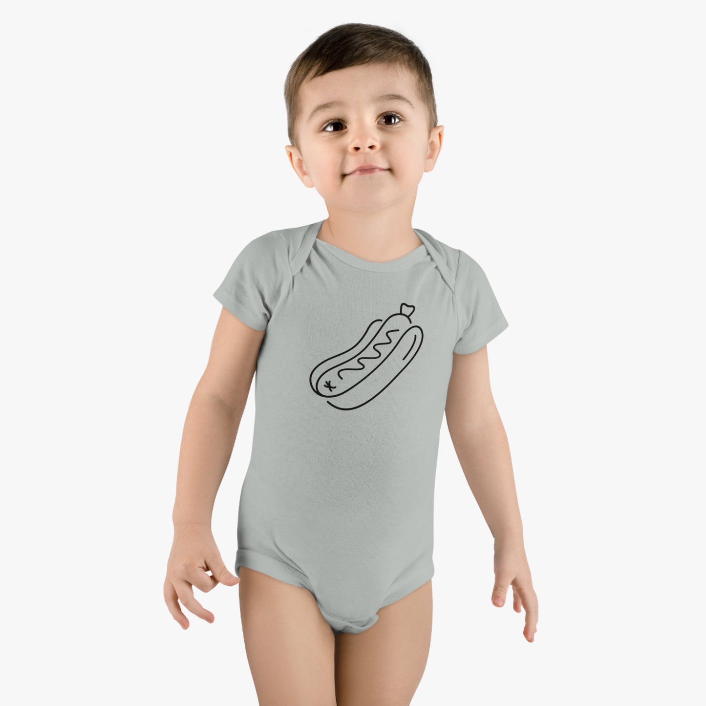 Tasty Hot Dog Print Baby Onesies