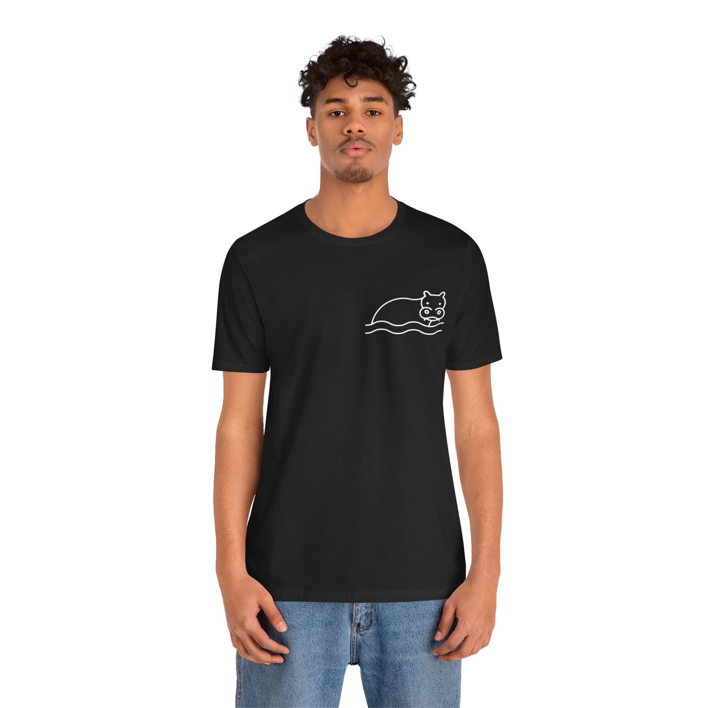 Hippo In Water Print Men & Women T-Shirt