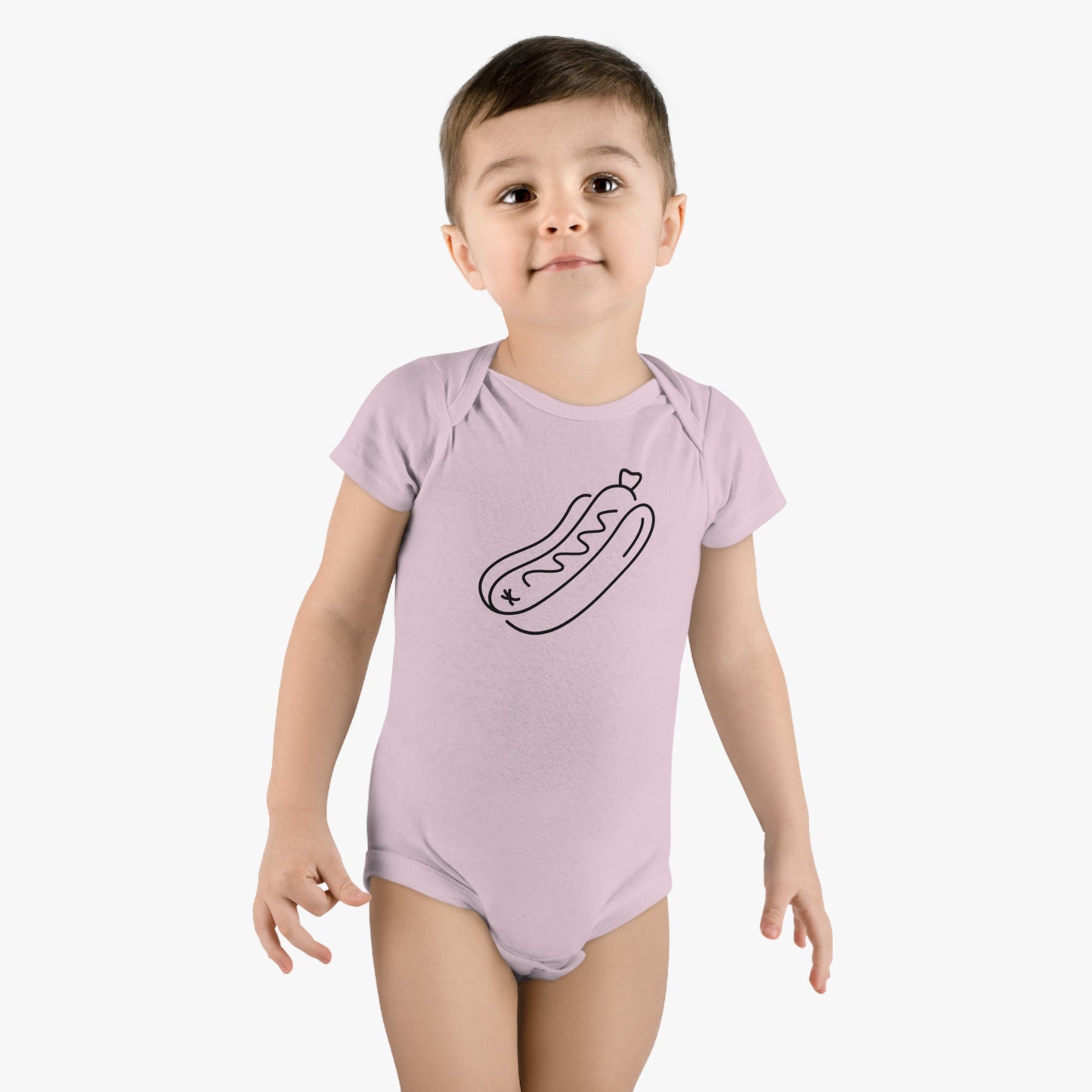 Tasty Hot Dog Print Baby Onesies