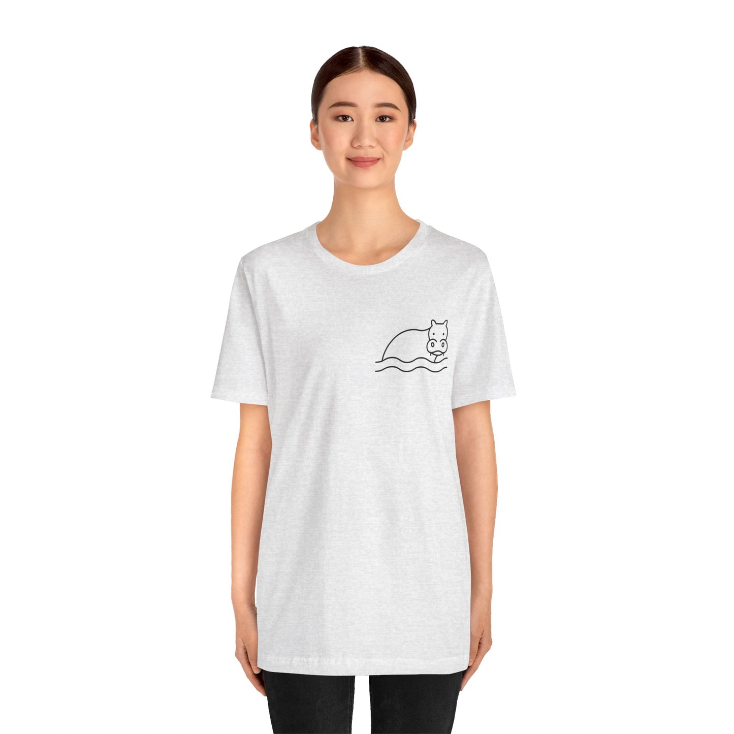 Hippo In Water Print Men & Women T-Shirt