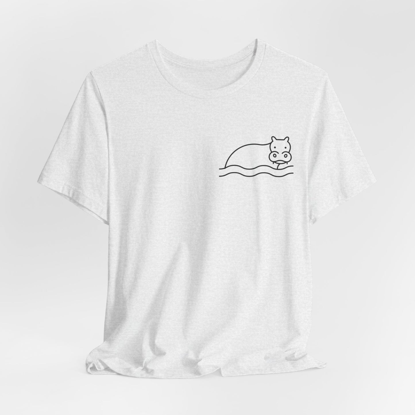 Hippo In Water Print Men & Women T-Shirt