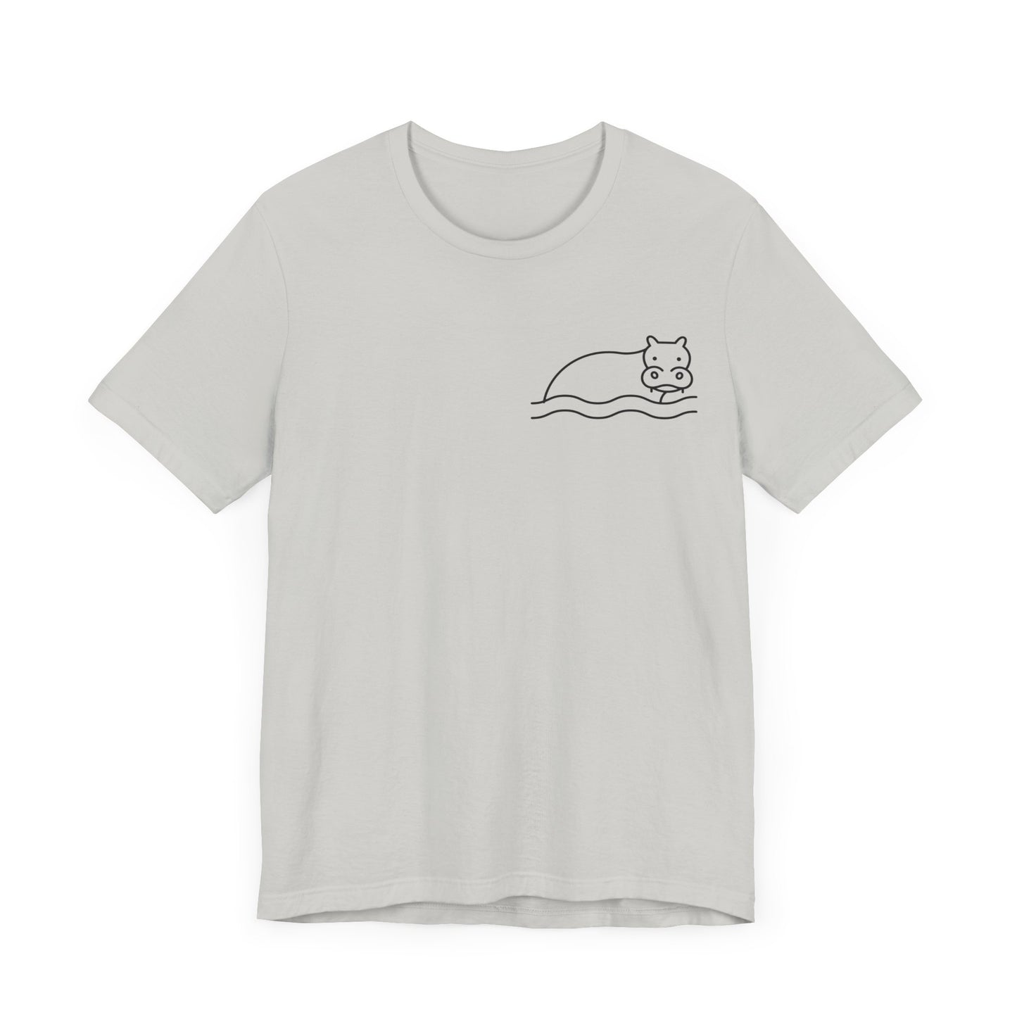 Hippo In Water Print Men & Women T-Shirt