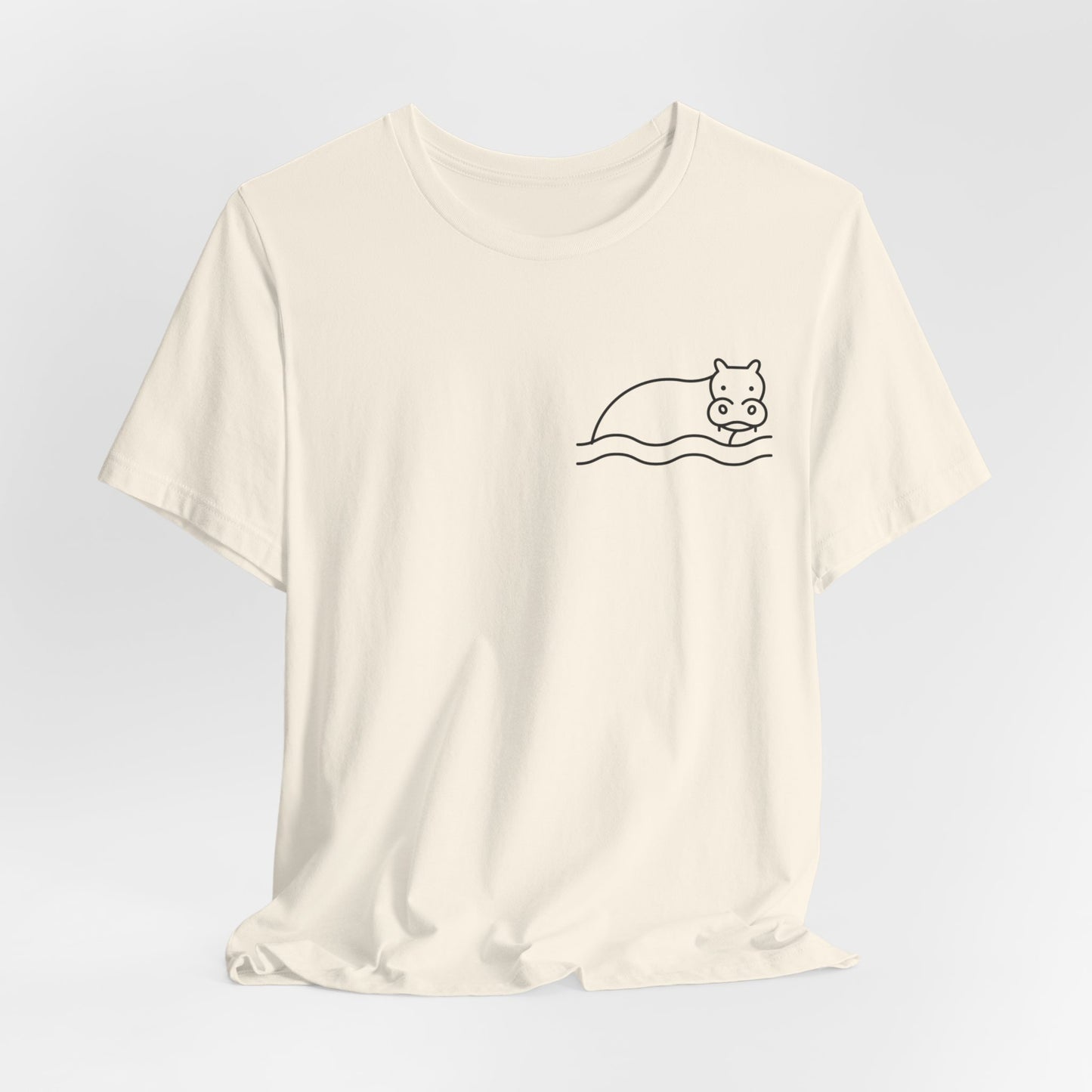 Hippo In Water Print Men & Women T-Shirt