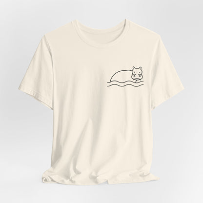 Hippo In Water Print Men & Women T-Shirt