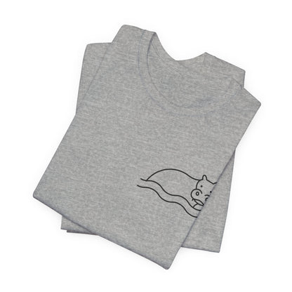 Hippo In Water Print Men & Women T-Shirt