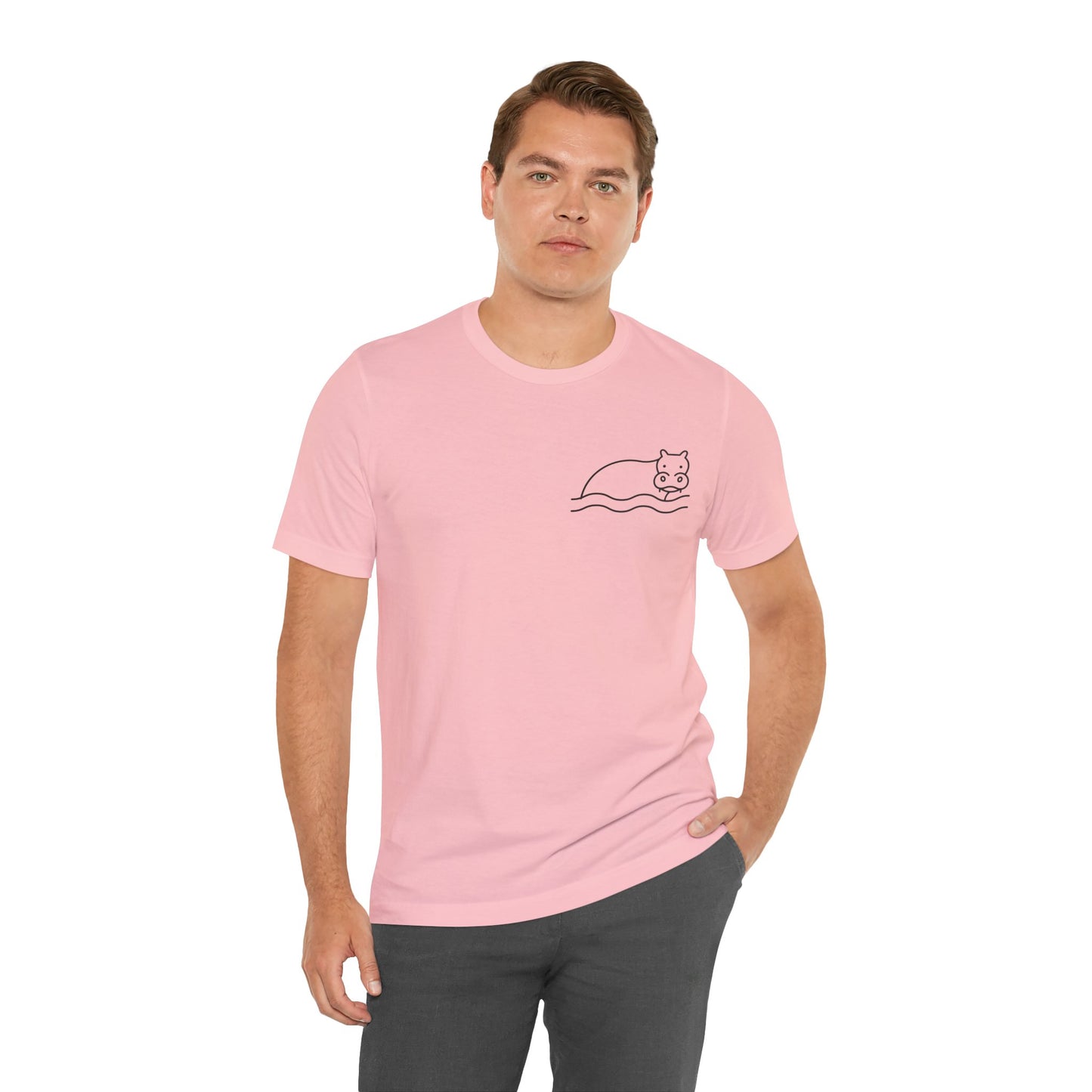 Hippo In Water Print Men & Women T-Shirt