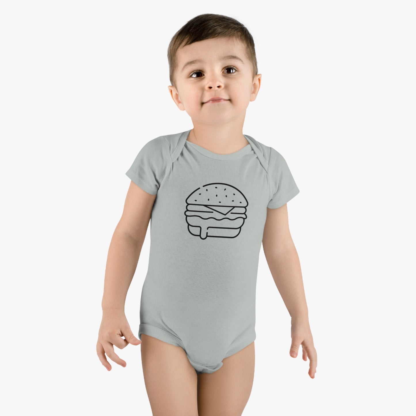Yummy Burger Print Baby Onesies