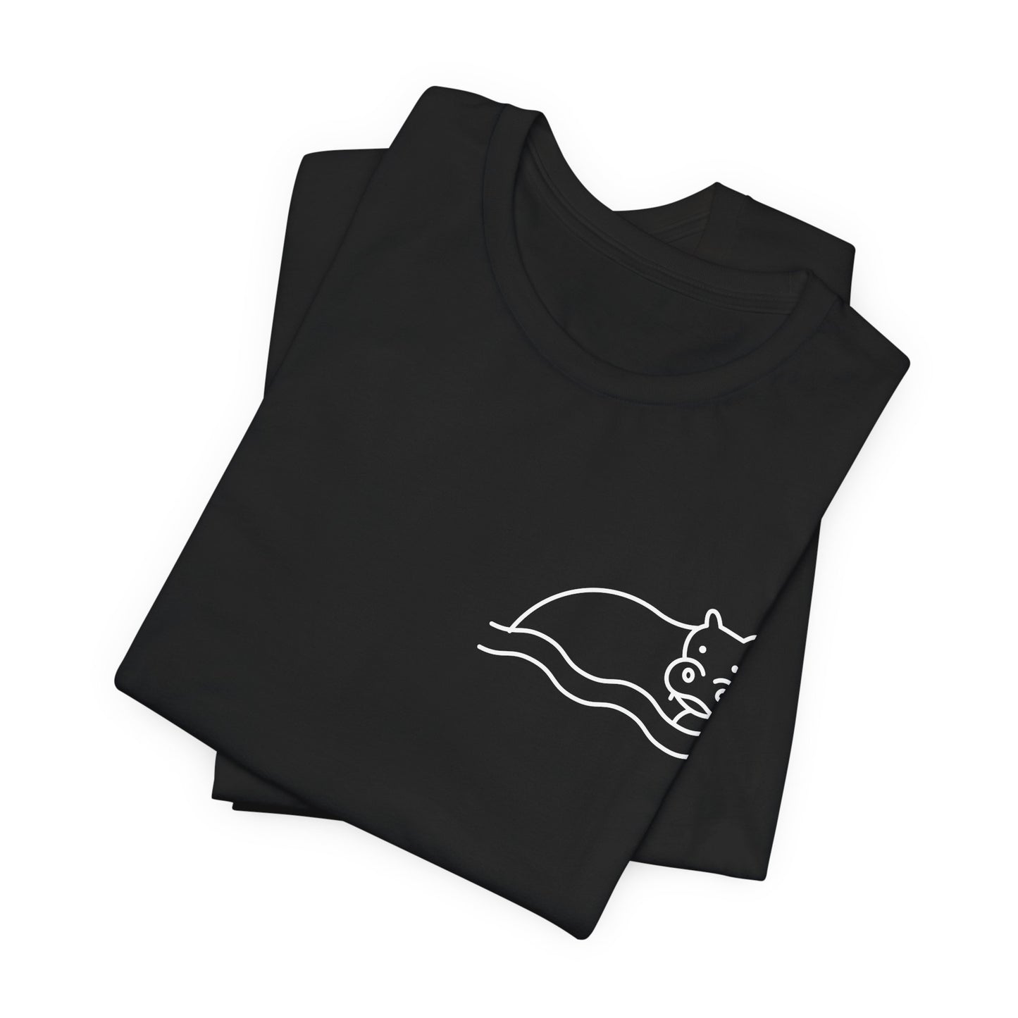 Hippo In Water Print Men & Women T-Shirt