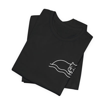 Hippo In Water Print Men & Women T-Shirt