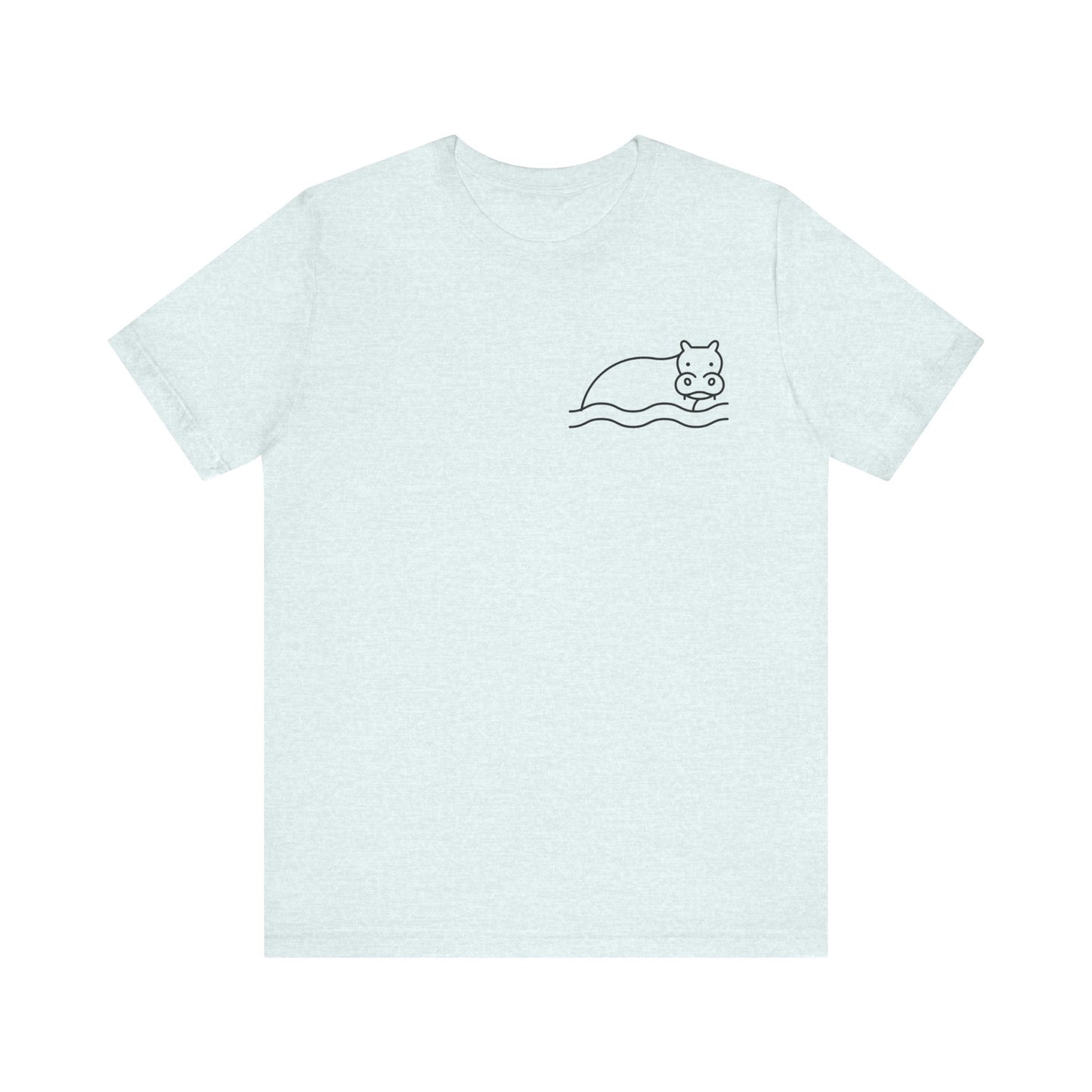 Hippo In Water Print Men & Women T-Shirt
