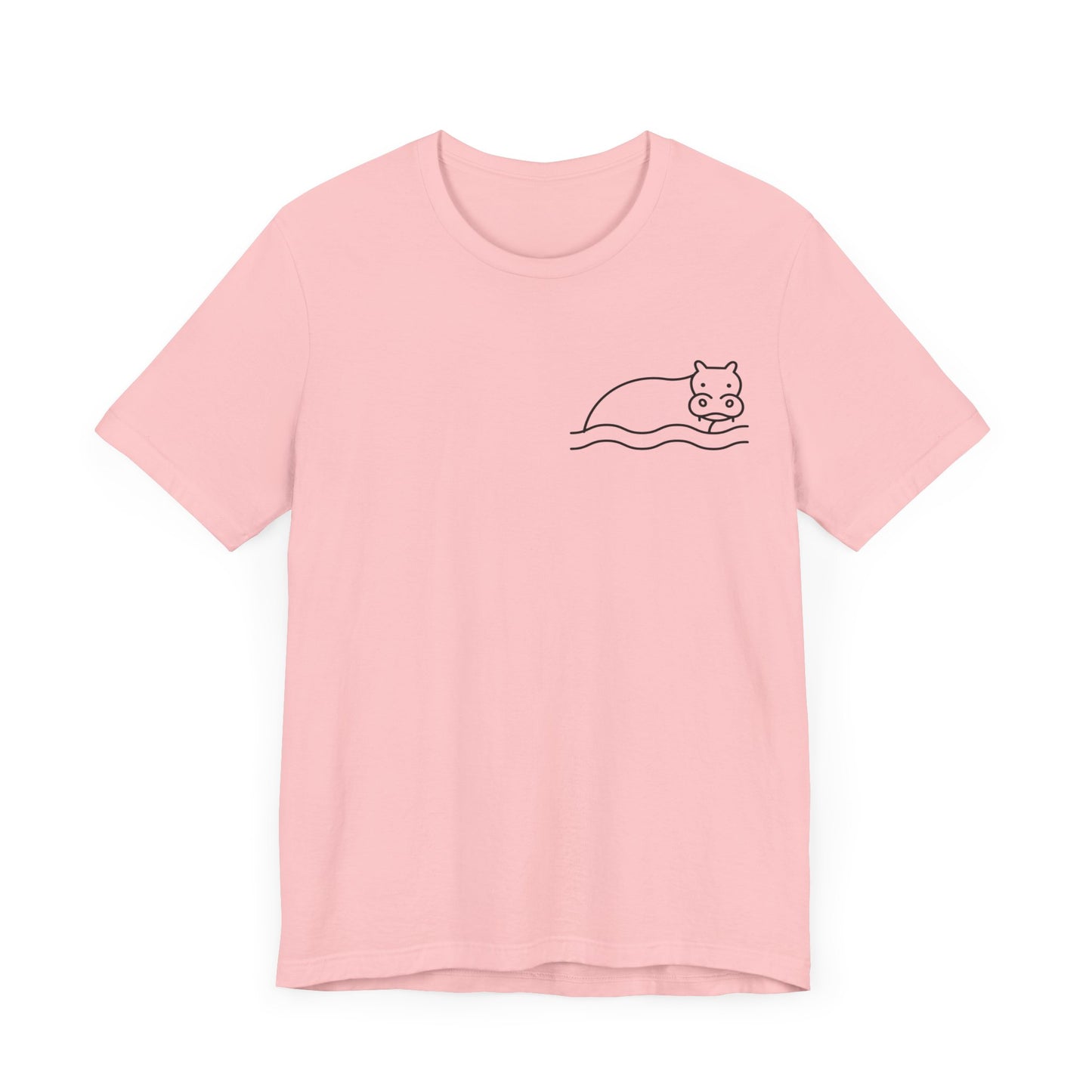 Hippo In Water Print Men & Women T-Shirt