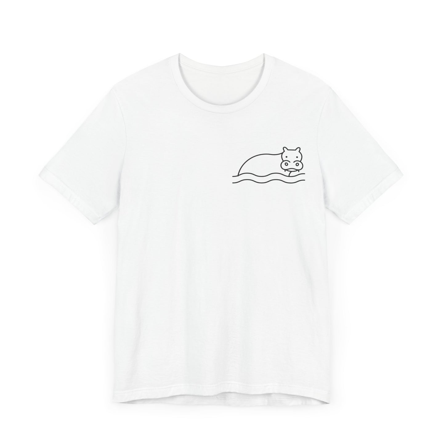 Hippo In Water Print Men & Women T-Shirt