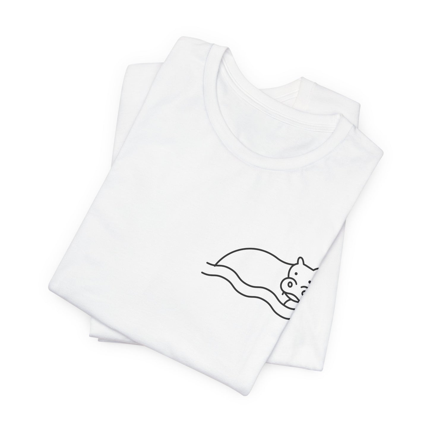Hippo In Water Print Men & Women T-Shirt