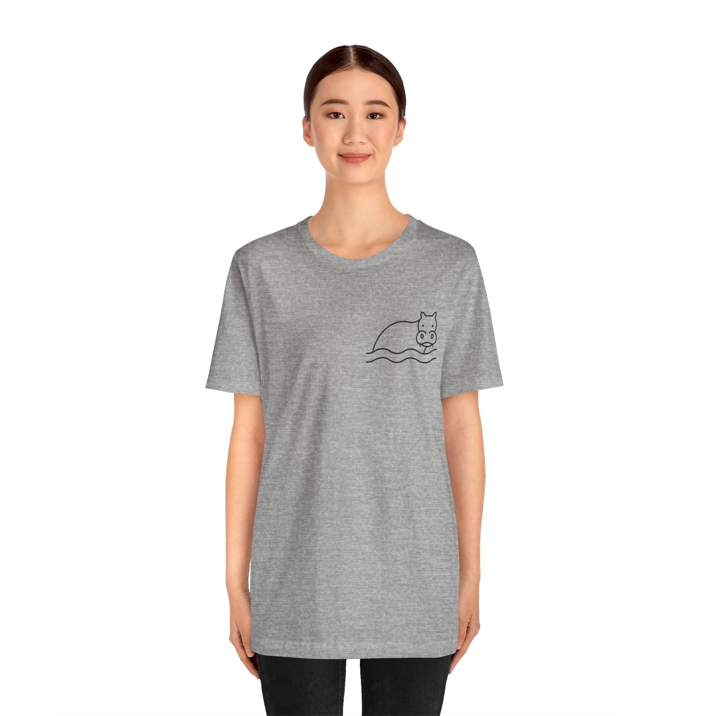 Hippo In Water Print Men & Women T-Shirt