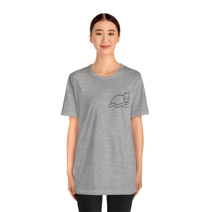 Hippo In Water Print Men & Women T-Shirt