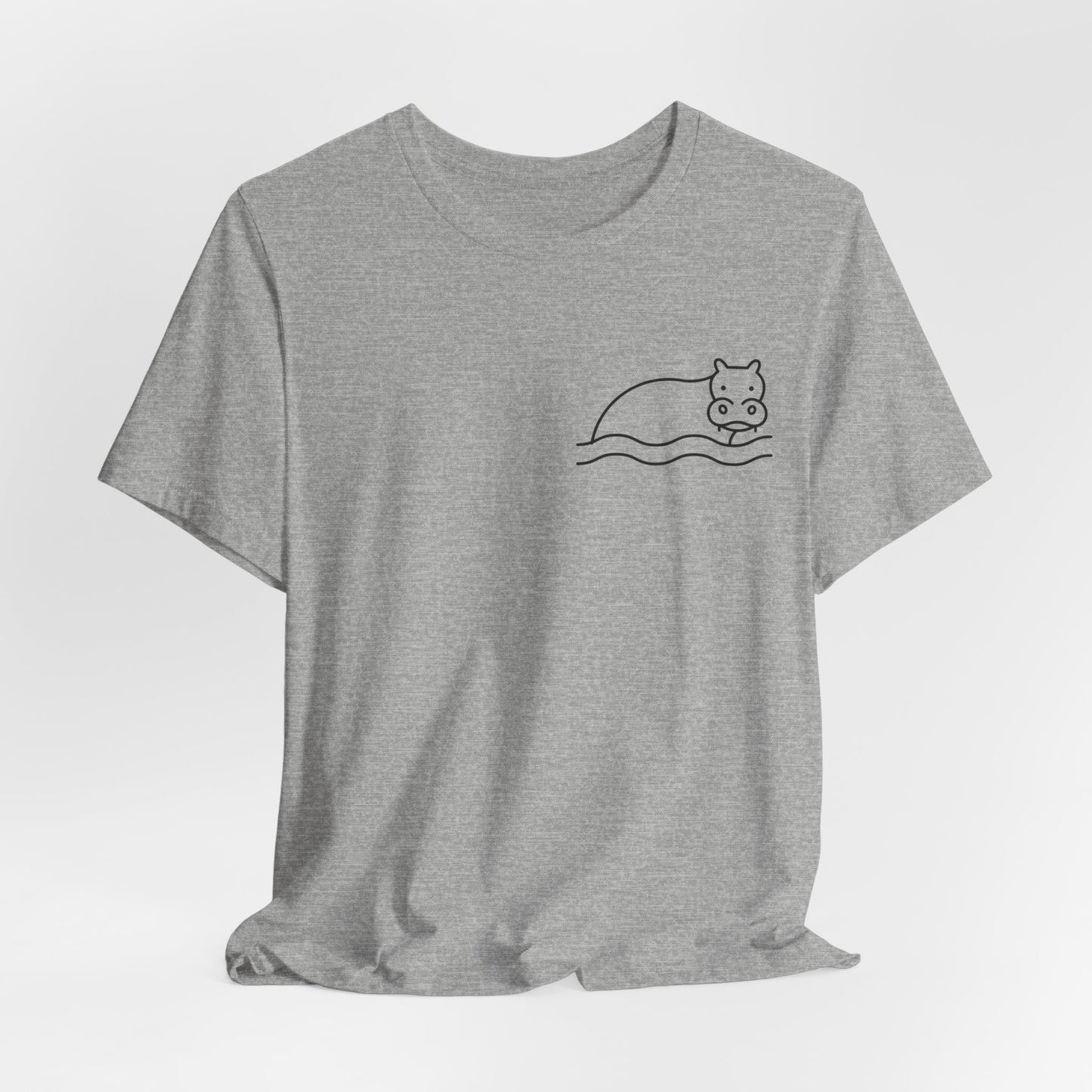 Hippo In Water Print Men & Women T-Shirt