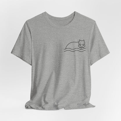 Hippo In Water Print Men & Women T-Shirt