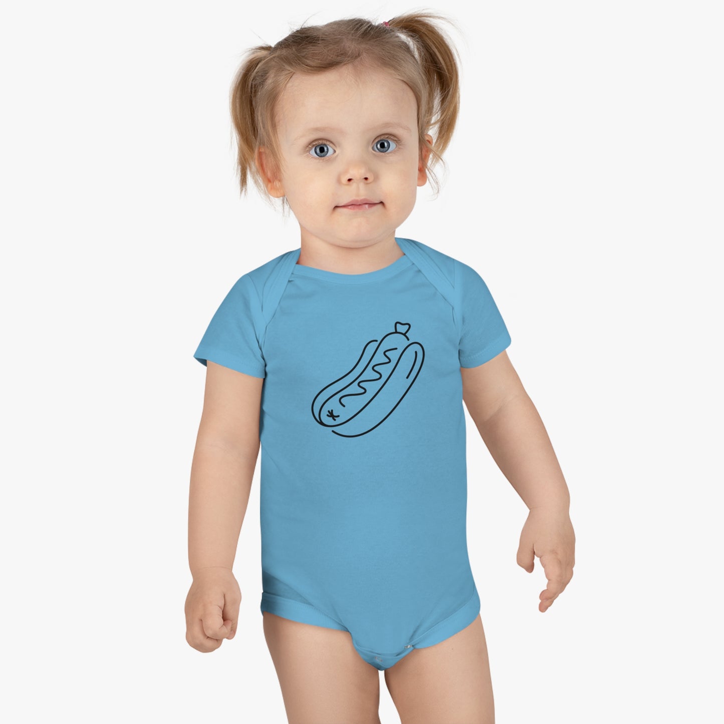 Tasty Hot Dog Print Baby Onesies