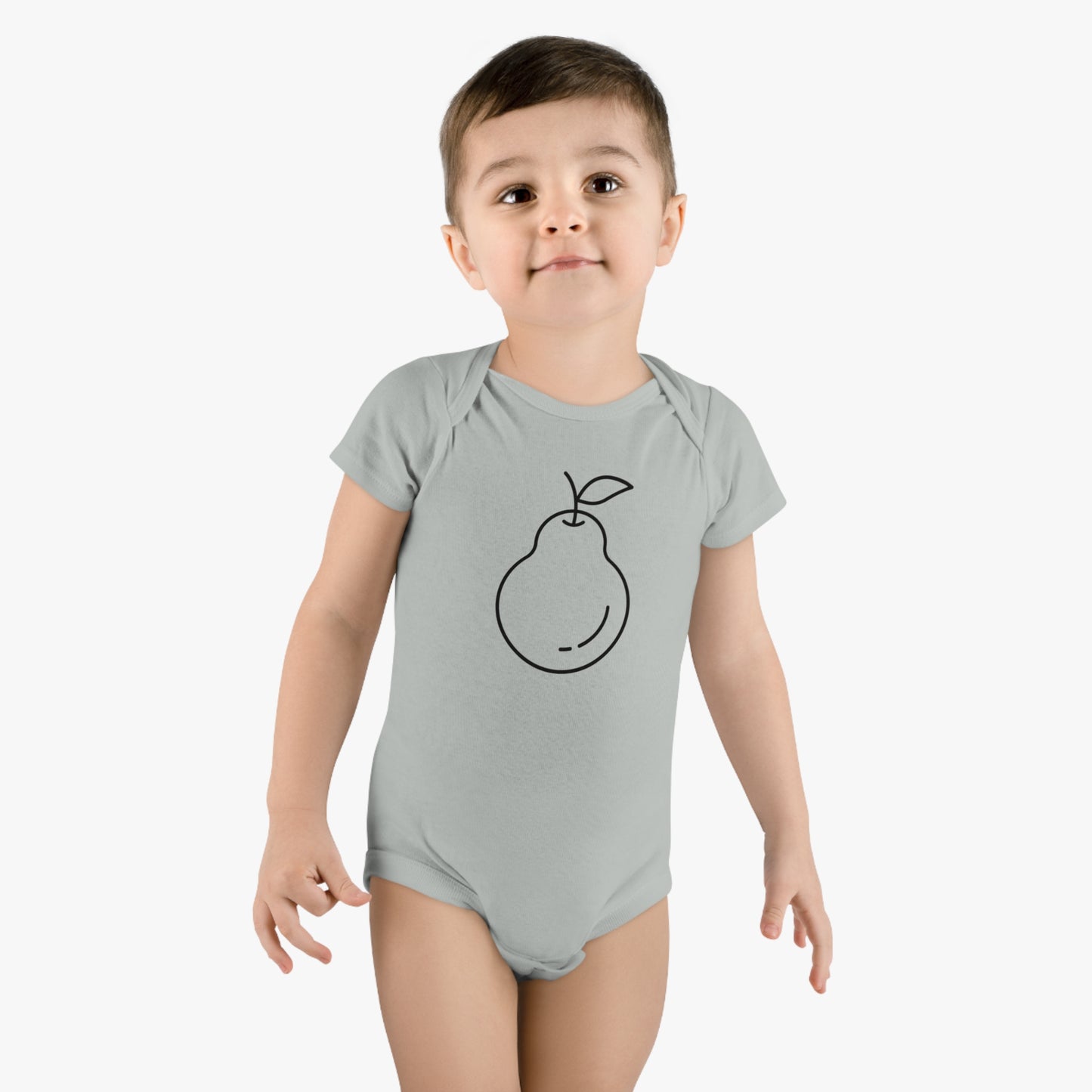 Smiling Pear Print Baby Onesies