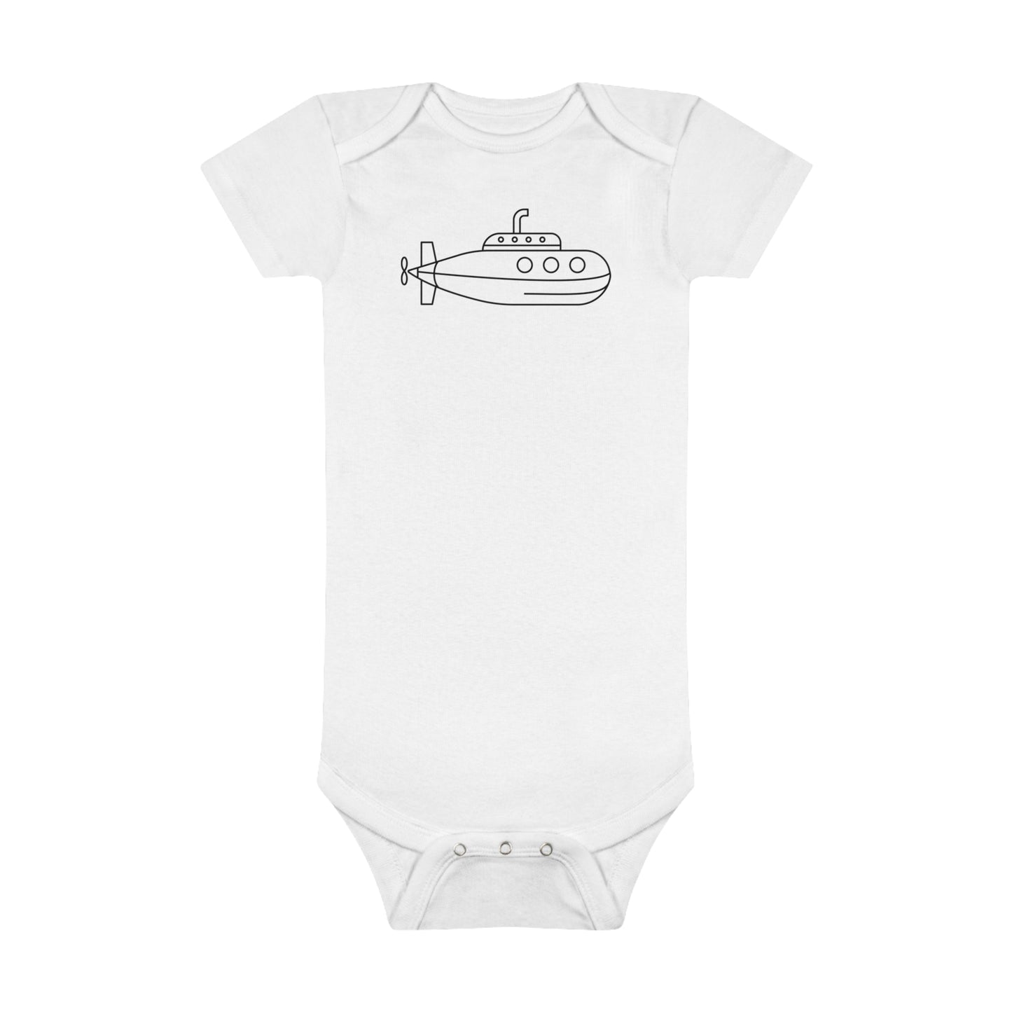 Happy Submarine Print Baby Onesies