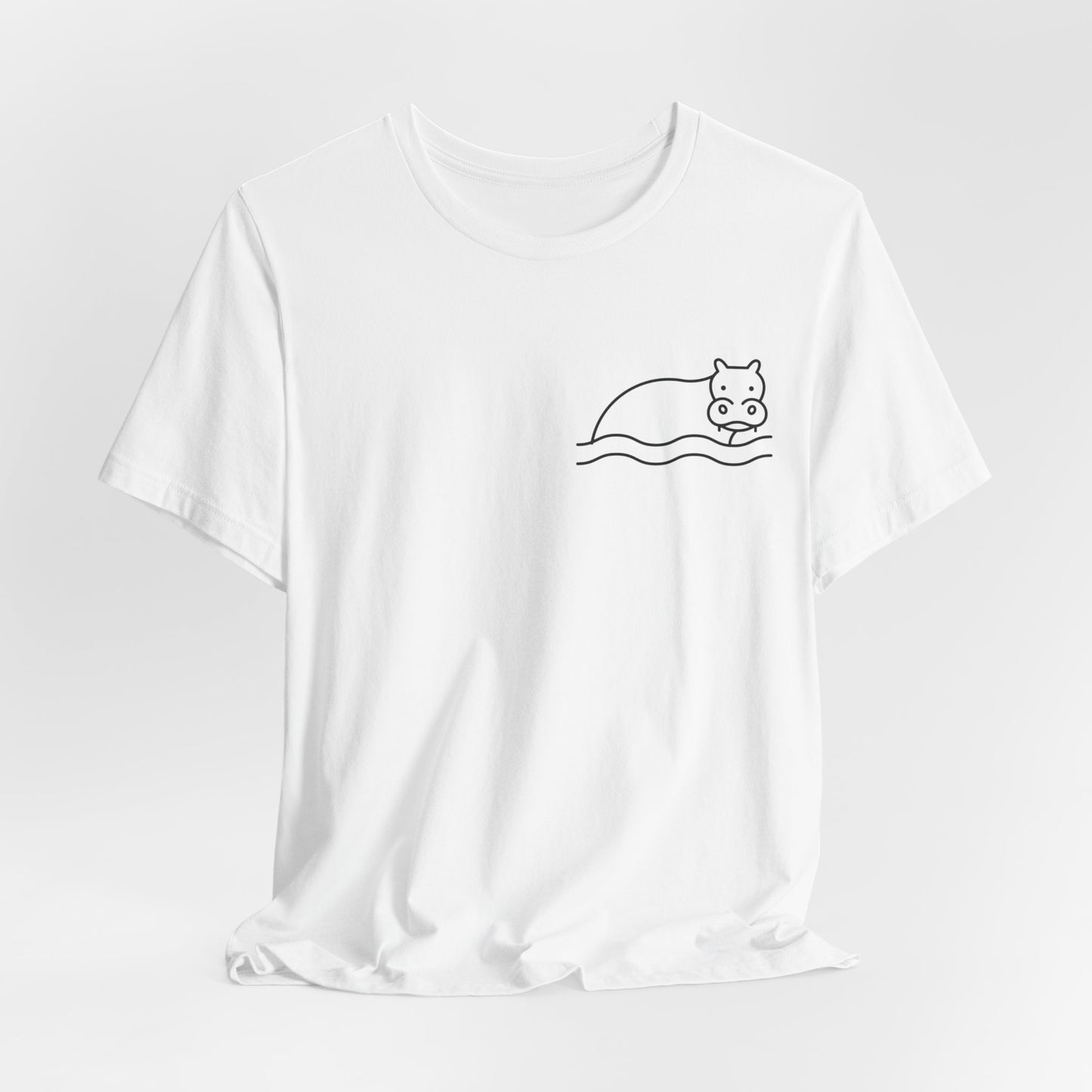 Hippo In Water Print Men & Women T-Shirt