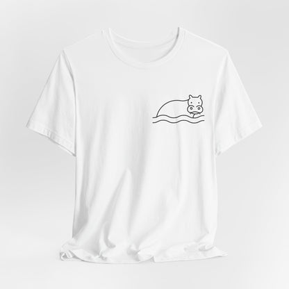 Hippo In Water Print Men & Women T-Shirt