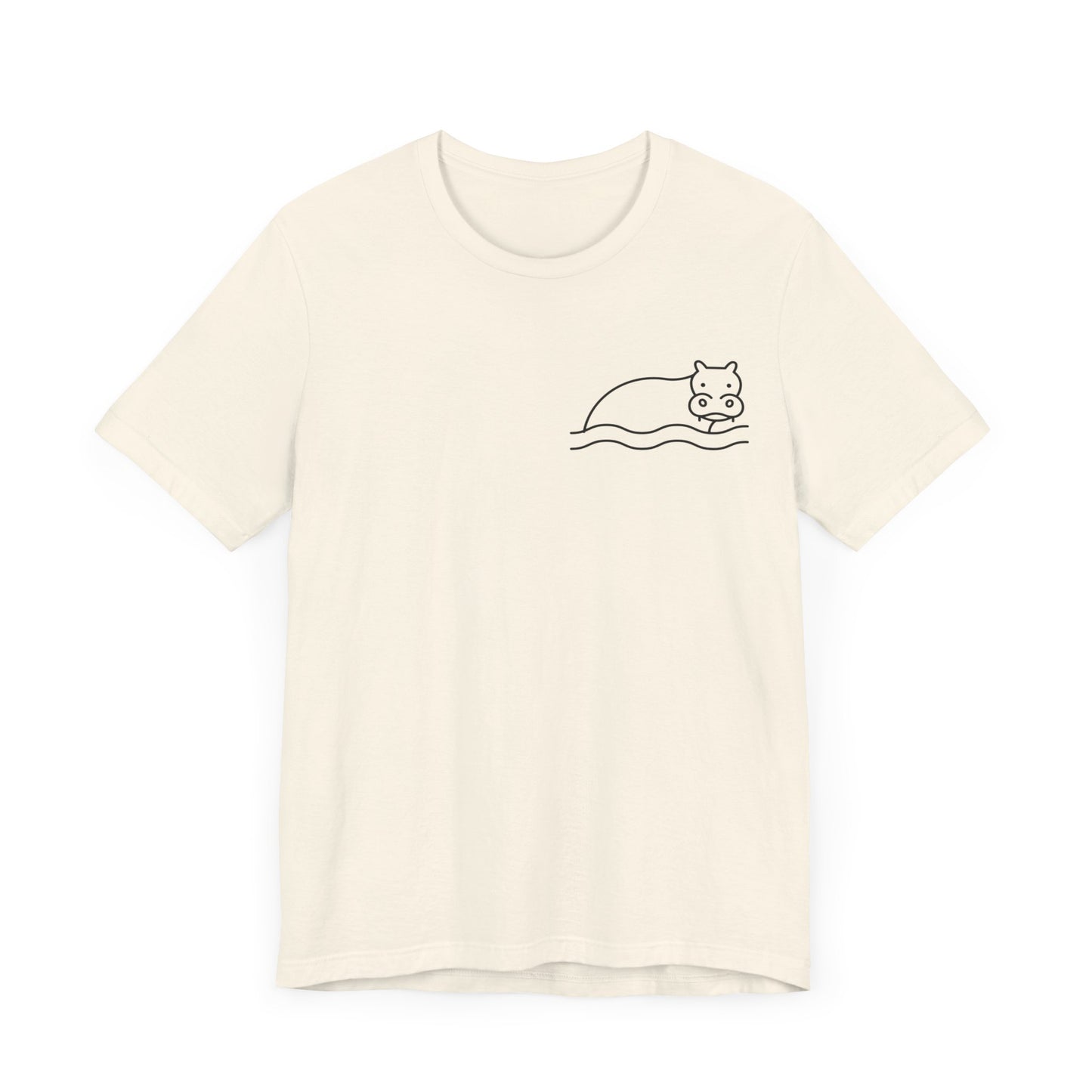 Hippo In Water Print Men & Women T-Shirt