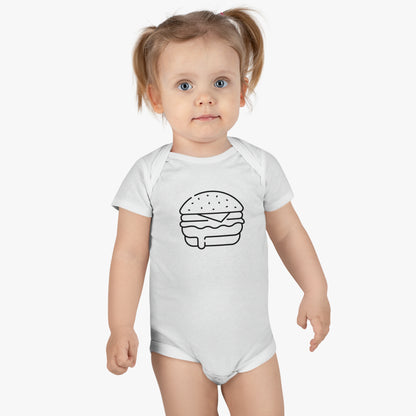 Yummy Burger Print Baby Onesies