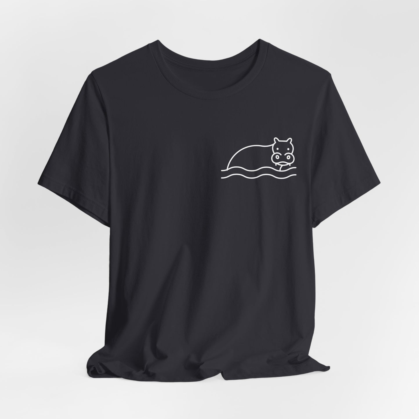 Hippo In Water Print Men & Women T-Shirt