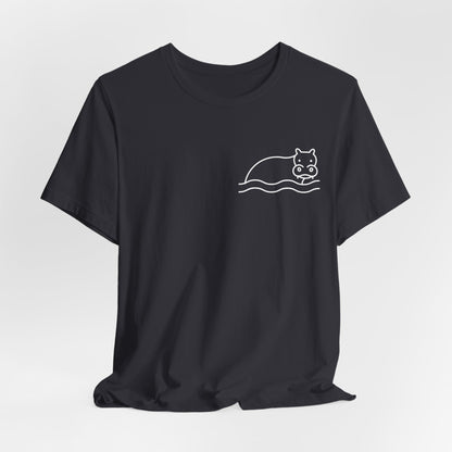 Hippo In Water Print Men & Women T-Shirt
