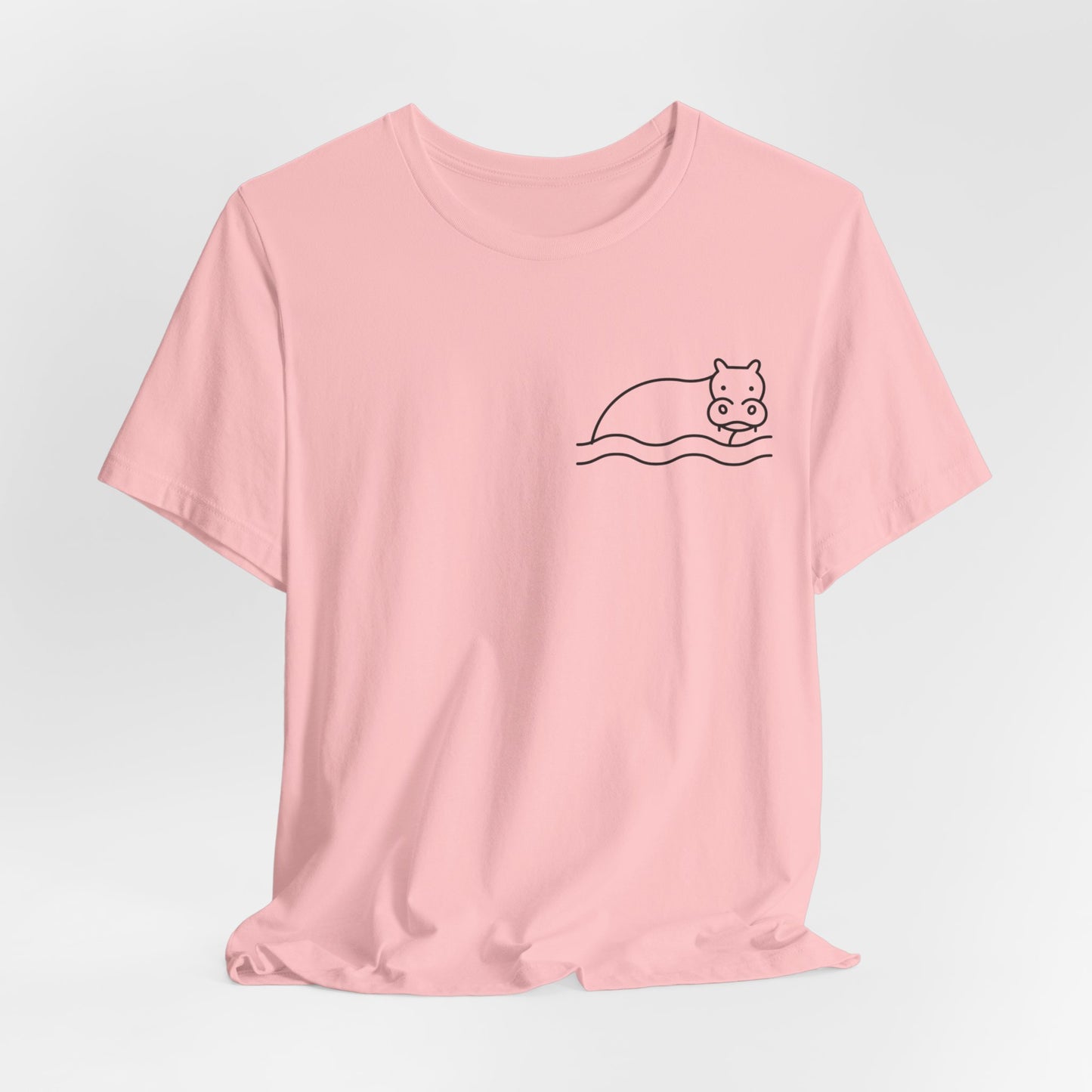Hippo In Water Print Men & Women T-Shirt