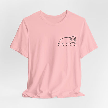 Hippo In Water Print Men & Women T-Shirt