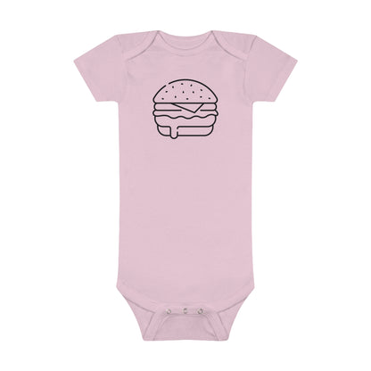 Yummy Burger Print Baby Onesies