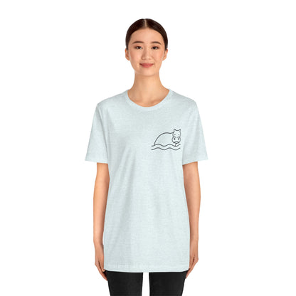 Hippo In Water Print Men & Women T-Shirt